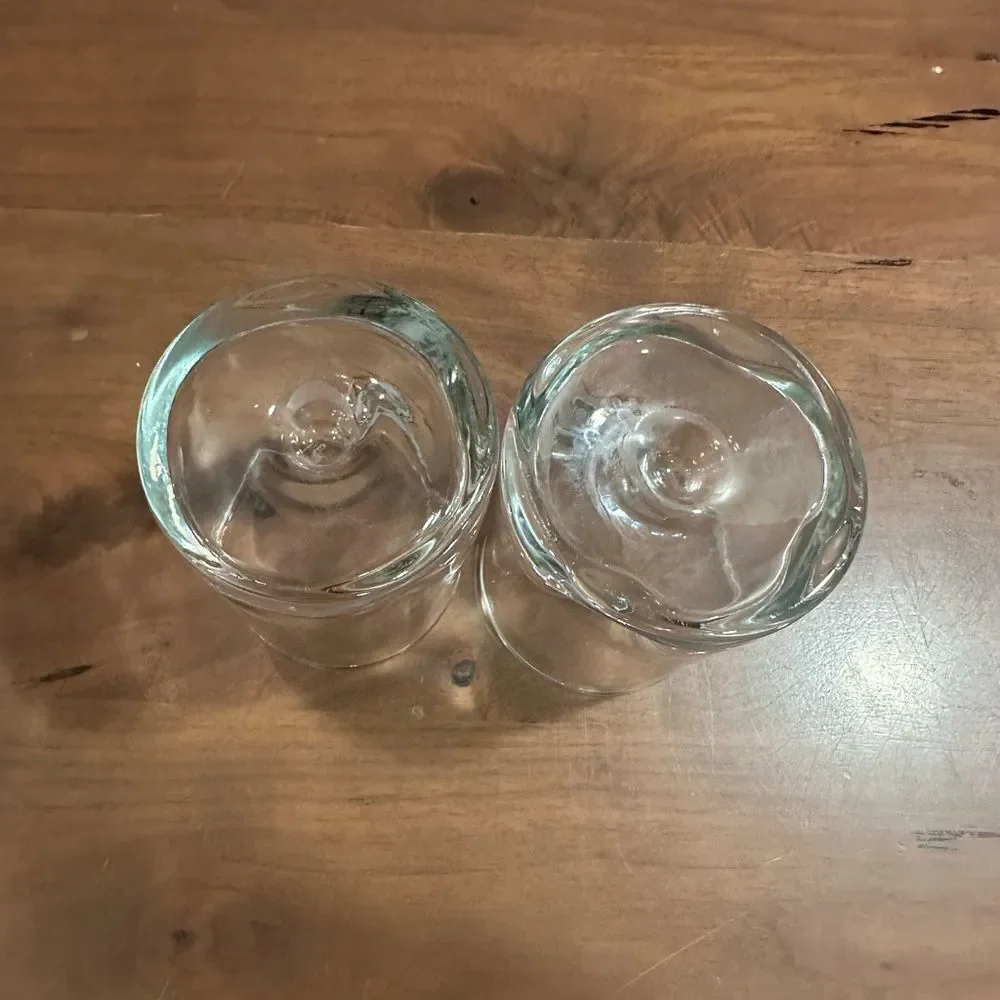 Vintage Johnny Hart BC Comics Caveman on A Roll Rocks Glasses Barware.
